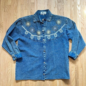 Vintage  Cotton Breeze Acid Wash 100% Cotton Jacket Coat Long Sleeve Shirt